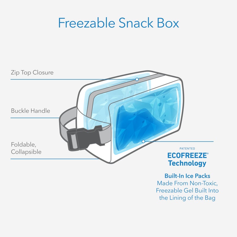 PackIt Freezable Snack Box  Black  Built with EcoFreeze Technology  Collapsible  Reusable  Zip Closure with Buckle Handle  Perfect All Ages and Fresh Snacks on the go - Image 3